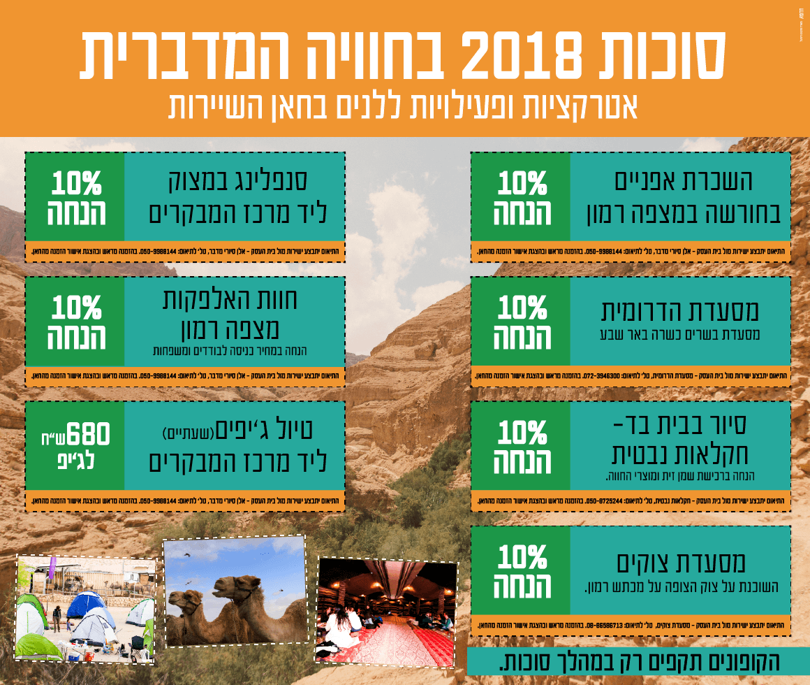 סוכות 2018 בחאן השיירות - קופונים